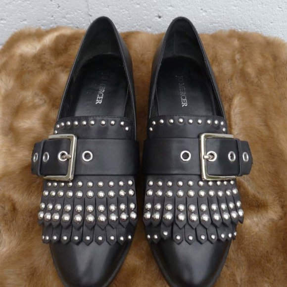 JO MERCER Black Leather Buckle Stud Xenon Loafers - Picture 11 of 13